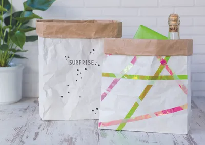 Produktbild von HEYDA Papier Dekobeutel/Geschenktüte weiß / natur groß