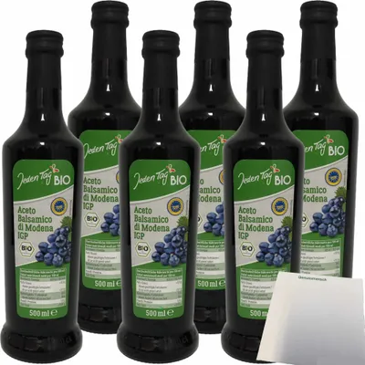 Produktbild von Jeden Tag  Aceto Balsamico di Modena IGP Essig dunkel 6er Pack (6x500 ml) + usy Block