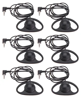 Produktbild von Ohrhörer-Headset in D-Form, 3,5 mm, einseitig, mit Ohrbügel, für Tourguidesysteme, 6 Stück