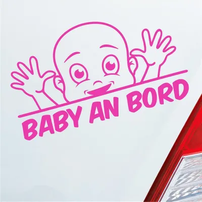 Produktbild von Auto Aufkleber Baby an Bord on Tour Lustig 22x12 cm Pink Sticker Heckscheibenaufkleber
