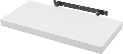 Produktbild von Wandmontierte Displayregal - Schwebendes Bücherregal für Wohnkultur - Weißer Holz-Wandorganizer - 60x23x3.8cm