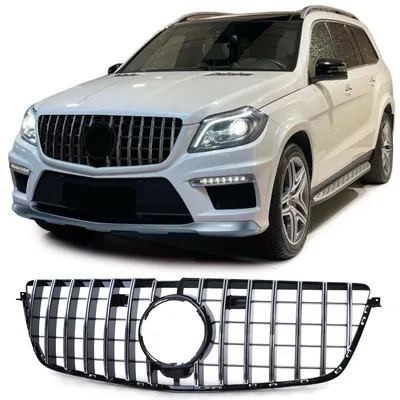 Sport Kühlergrill Schwarz Glanz Chrom passt für Mercedes GLS X166 ab 2012-2015 – Produktansicht
