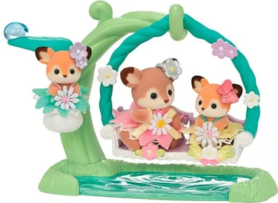 Immagine prodotto di Sylvanian Families Reh Babys mit Blumenschaukel Spielset, Spielfiguren, Figur, Spielzeug, Kinder, 5801