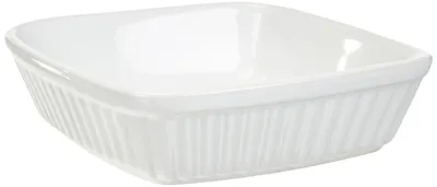 Image de Plat à gratin carré, 16 x 16 x 4 cm, en céramique, blanc
