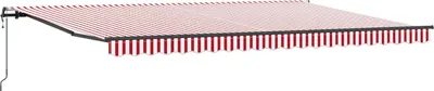 Image de vidaXL Store extensible rouge et blanc 500 x 350 cm