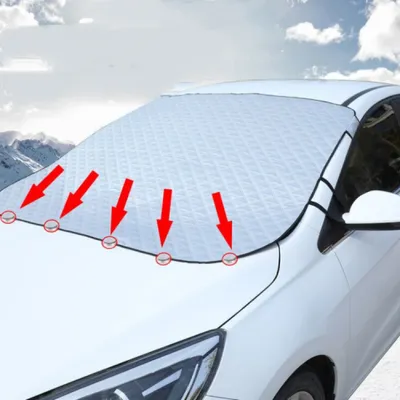 Produktbild von Frontscheibenabdeckung, Windschutzscheibenabdeckung, Autoscheibenabdeckung, Scheibenabdeckung Auto Frontscheibe, Magnet, für die Windschutzscheibe gegen Schnee, EIS, Frost, Staub, Sonne