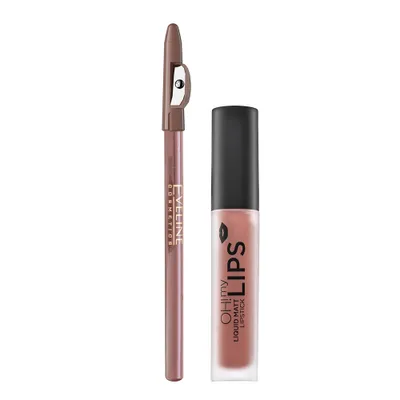 Immagine prodotto di EVELINE Oh My Lips Rossetto liquido opaco&matita contorno 4,5ml+1pz. 02 cioccolato al latte