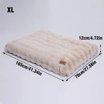 Zdjęcie produktu dla WISFOR legowisko dla psa sofa dla psa materac dla psa poduszka dla psa pluszowa, wodoodporna zdejmowana poszewka do prania XL: 105 x 70 x 12 cm, beżowa