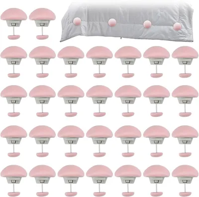 Produktbild von Bettdeckenhalter, Quiltclips, 30 Stück Clips in Pink, 32 × 26 mm, Praktisches Druckknopf-Design für Bettwäsche und Vorhänge