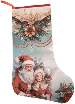 Productafbeelding van Clayre & Eef 66465 Kerstsok, blauw en rood, 25x1x36 cm