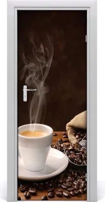 Produktbild von Tulup Türaufkleber 75x205 cm Dekorative Aufkleber Selbstklebend Wasserdichte Tapete Abnehmbar Schlafzimmer Wohnzimmer Wohnkultur - Kaffeetasse