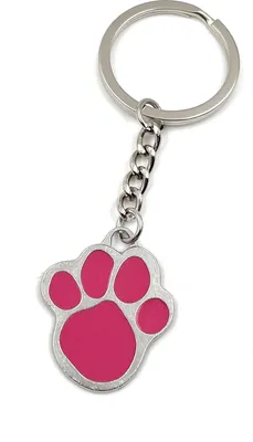 Immagine prodotto di Portachiavi Onwomania - "Paw print dog" - portafortuna in metallo ideale come regalo, ad esempio per la migliore amica o la mamma