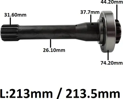 Immagine prodotto di Albero cardanico inclinabile per cambio ZF 16S151, lunghezza 213,5mm | 15220151213