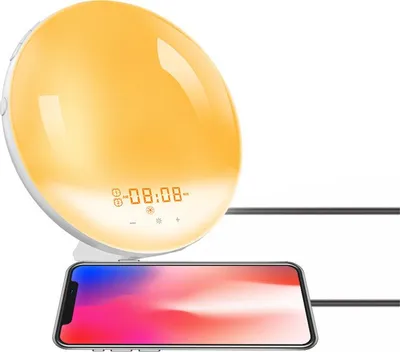 Produktbild von Multifunktionaler Wake-Up Lichtwecker, Wecker Licht, Sonnenaufgangs-Simulation, Schlaf & Aufwachlicht, 7-Farben Stimmungslicht, FM Radio & Dual Alarm