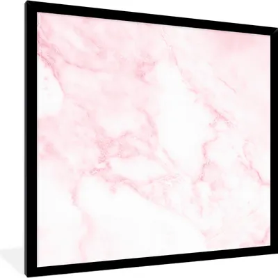 Produktbild von MuchoWow® Gerahmtes Poster Marmor - Weiß - Rosa - Chic - Marmoroptik 40x40 cm - Poster mit Schwarzem Bilderrahmen Wandposter Rahmen Foto Bilder - Mit Rahmen - Wanddekoration Schlafzimmer
