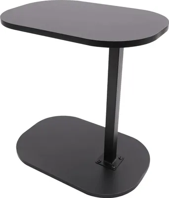 Produktbild von Beistelltisch in C-Form - Höhenverstellbarer kleiner Couchtisch - Freistehend - Unter das Sofa schiebbar - Wohnzimmer - Schwarz