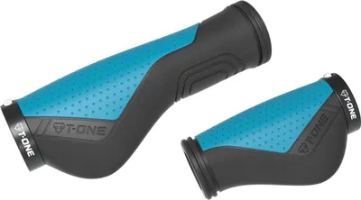Image de Poignées T-One Ripple Ergo noires/bleues 130+90mm 1x frein filet