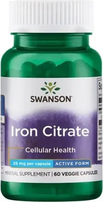 Productafbeelding van VoedingssupplementenSwanson Iron Citrate 25 Mg (60 capsules) 6946