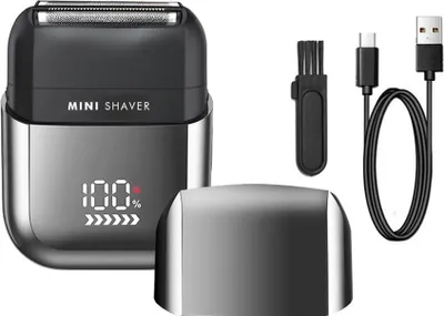 Image de INF Mini rasoir électrique pour hommes, portable, rechargeable USB, noir