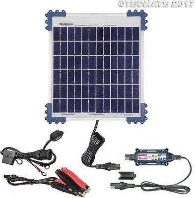 Zdjęcie produktu dla Ładowarka impulsowa z panelem słonecznym Optimate 10 W TM522-1, do akumulatorów ołowiowych / GEL / AGM / EFB