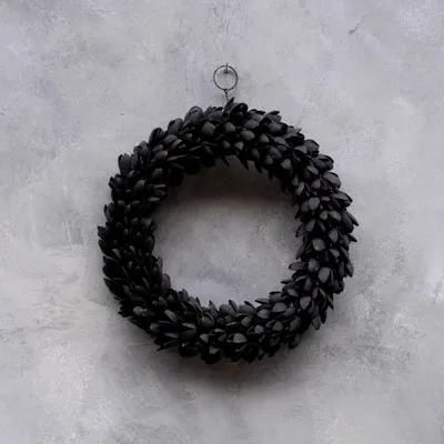 Produktbild von Kranz Bakuli dünn - schwarz: D 30cm