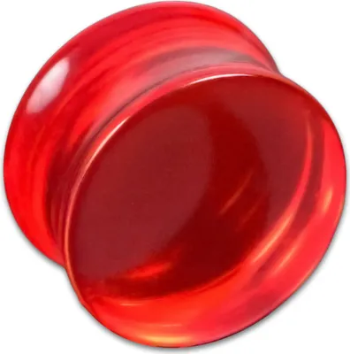 Produktbild von viva-adorno 1 Stück 8mm Double Flared Plug Flesh Tunnel Saddle Plug ohne Gewinde Kunststoff Acryl verschiedene Farben Größe 3 - 24mm UFT,Plug rot