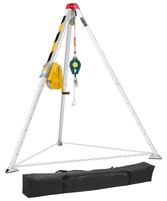 Produktbild von VEVOR Stativset für enge Räume, Schwerlast-Rettungsstativ mit einer Hebekapazität von 544 kg, 1,25 m verstellbare Beine, 19,8 m Kabel tragbares Set, 10 m Absturzsicherung, 1,34-2,15 m Arbeitshöhe, 1800 lbs, 661 lbs
