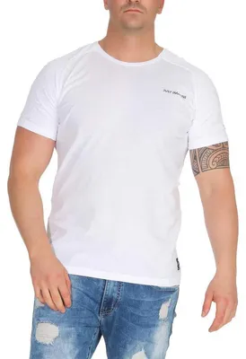 Produktbild von Herren T-Shirt Basic Aufdruck; Weiß S