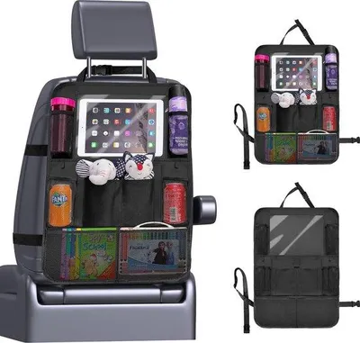 Obrázek produktu pro Ultiluxe Organizér do auta - Kapsy na tablets - Úložný prostor - Auto příslušenství - Ochrana pro děti - Na cestách - Jedna velikost - Černá