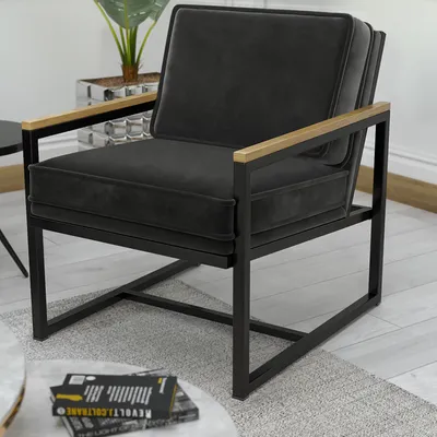 Produktbild von KYLA | Designer Sessel | Samt | Schwarz | Samt Sessel, Lounge Sessel Design, Luxus Sessel