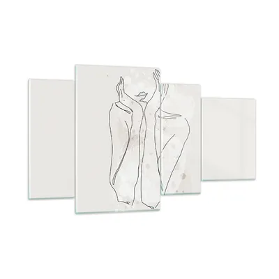 Produktbild von Bilder auf glas - 4 Teile - Grafik Frau Licht - 120x70cm - Glasbilder - Wandbilder - Bilder - zum Aufhängen bereit - Wanddekoration aus Glas - Glas Bilder - Wandbild auf Glas - GDL120x70-4656