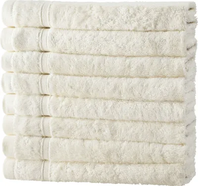 Produktbild von 8er Pack Gästehandtücher 30x50 cm Baumwolle Weich Frottee Unifarben Saugfähig, Farbe:natur