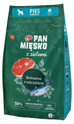 Zdjęcie produktu dla Karma sucha dla psa Pan Mięsko Wołowina z tuńczykiem 3kg
