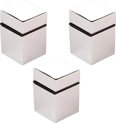 Produktbild von 3 Stück Regalträger CUBE II Chrom poliert Glasbodenhalter Bodenträger