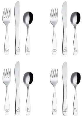 Produktbild von Exzact Kinderbesteck 12 tlg Edelstahl Dinosaurier für Familienessen
