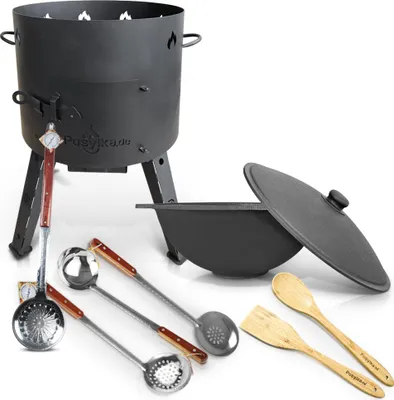 Produktbild von Feuerofen Utschak 44 cm Set Kazan 16L Aluminiumdeckel Schaumlöffel казан учак