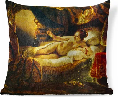 Produktbild von MuchoWow® Zierkissen Sofakissen Wohnzimmer Dekokissen 45x45 cm Danaë - Gemälde von Rembrandt van Rijn - Schlafpolster - Polster für das Sofa