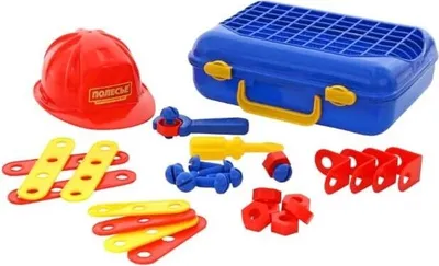 Produktbild von Werkzeugkoffer Kinder 31 Teile mit Helm - Mechaniker Spielzeug Set Handwerker