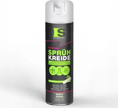 Produktbild von Spraytive 1x 500ml Sprühkreide neon-pink - Abwaschbare leuchtende Kreidefarbe, Outdoor Kreidespray, Bodenmarkierung, Temporäres Markierungsspray