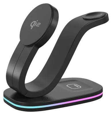Immagine prodotto di Base di ricarica wireless 3-in-1 universale per smartphone, orologio e cuffie