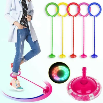 Imagen del producto de Juguete para exteriores, niños: aro luminoso para saltar, pelota para ejercicios de tobillo, ideal para quemar grasa, color rosa
