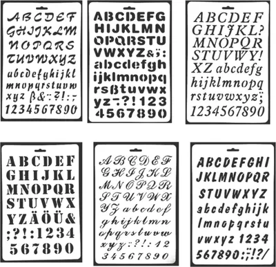 Produktbild von Stück Buchstaben Schablone, Alphabet Malerei, Wiederverwendbare Zeichenschablonen Alphabet, Buchstaben künstlerisch Zeichnen Schablonen Set für DIY, Malerei, Holz, Wand, Papier, 31*21cm