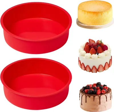 Zdjęcie produktu dla Silikonowe foremki do pieczenia, okrągłe, średnica 20 cm, zestaw 2 sztuk, wolne od BPA, do użytku w kuchni