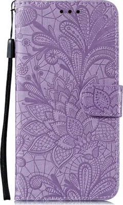 Produktbild von Mobigear Blumen-Handyhülle für Huawei P40 Pro, Klapphülle mit Geldbörsenfunktion – Lila