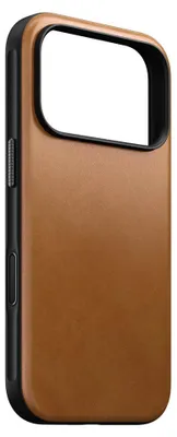 Immagine prodotto di Custodia in vera pelle per iPhone 18 Pro / 17 Pro, modello Nomad Modern Leather Case, color marrone chiaro, con tecnologia MagSafe