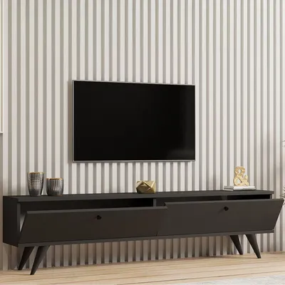 Produktbild von Atestino - Fernsehschrank, 160x25x40h cm Anthrazit, 2 Fächer