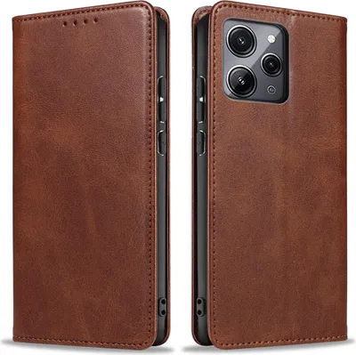 Produktbild von Handyhülle für Xiaomi Redmi 12 Kunstleder Flip Cover Hülle Handytasche Case Kartenfach Farbe: Dunkelbraun