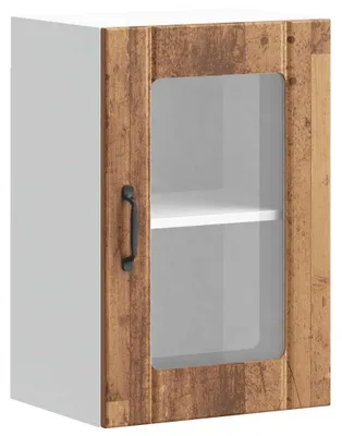 Imagen del producto de vidaXL Armario de cocina suspendido con puerta de cristal, estilo madera envejecida, modelo Lucca