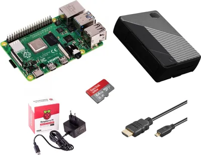 Produktbild von Raspberry Pi 4 Computer Modell B, 4 GB + Cooler Master Kit