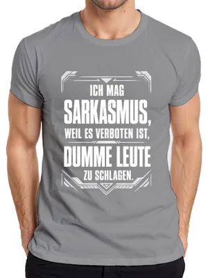 Immagine prodotto di T-shirt da uomo, colore grigio, taglia XL, con scritta sarcastica: "È vietato fare dichiarazioni a persone stupide"